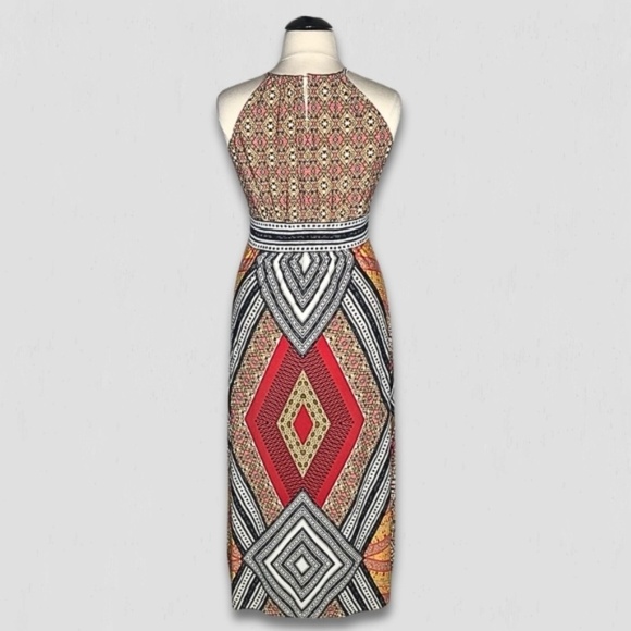 London Times Maxi Dress Halter Boho Paisley Multicolor Women's 14 - Picture 3 of 14
